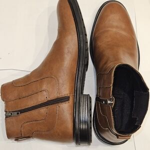 Alfani Men's Tan Leather Zipper Boots